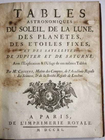 CASSINI (Jacques). Eléments d'astronomie....