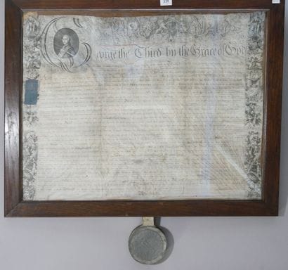 GEORGE III, King of England. Large manuscript...