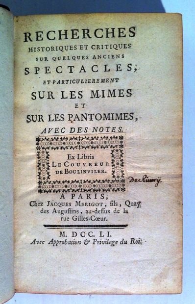 [BOULLENGER DE RIVERY (Claude-François)]...