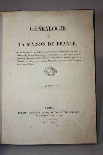 COURCELLES. Genealogy of the House of France.
P.,...