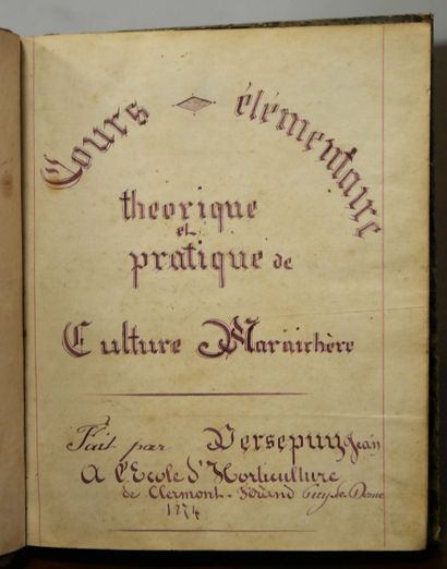 HORTICULTURE - MANUSCRIPT.
Elementary, Theoretical,...