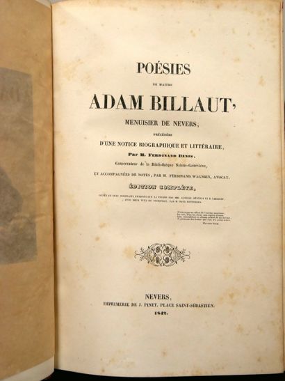 BILLAUT (Maître Adam). Poems by Maître Adam...