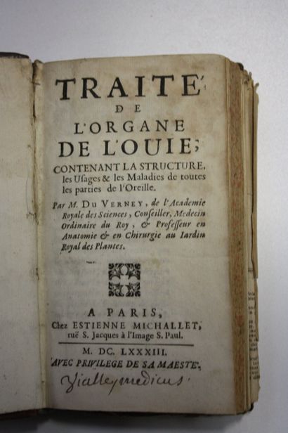 DU VERNET (Guichard Joseph). Traité de l'organe...