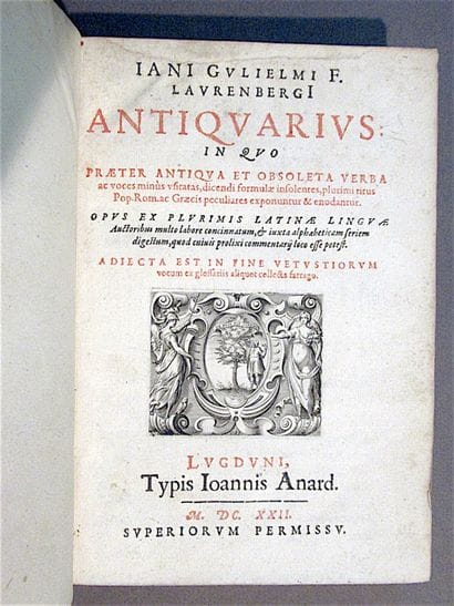 LAURENBERG (Jean). Antiquarius: in which,...