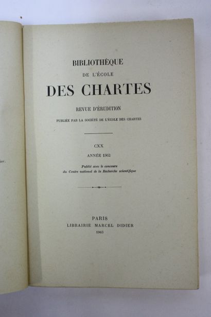 Bibliothèque de l’Ecole des Chartes. Volumes...