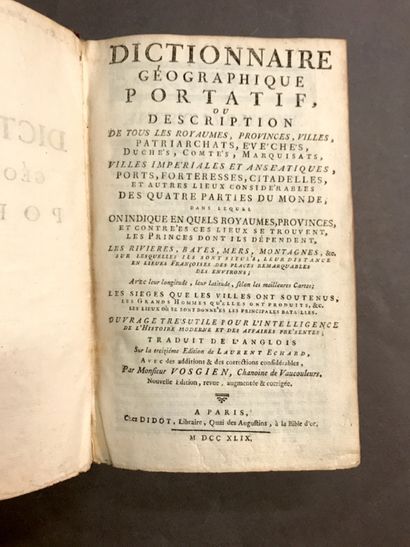 [DICTIONARIES]. 3 works: 
- [PETITY (Abbé...