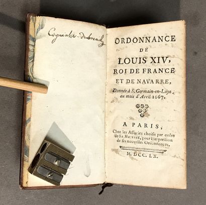 4 volumes:
- Ordinance of Louis XIV... Issued...