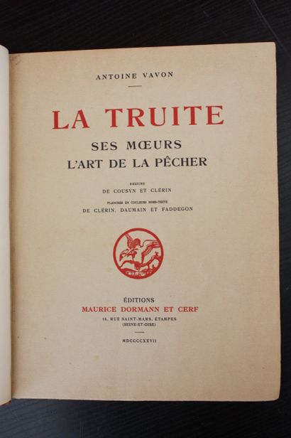 VAVON (Antoine). The Trout: Its Habits and...