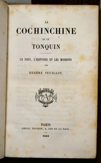 [TONKIN]. 2 volumes: 
VEUILLOT (Eugène)....