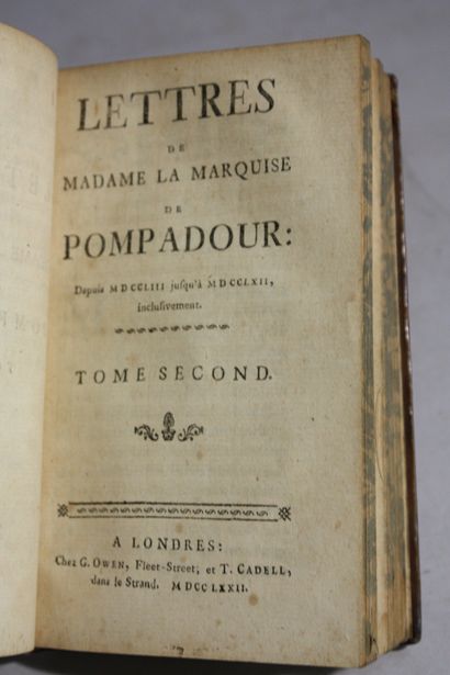 [POMPADOUR (Marquise de)]. Lettres de Madame...