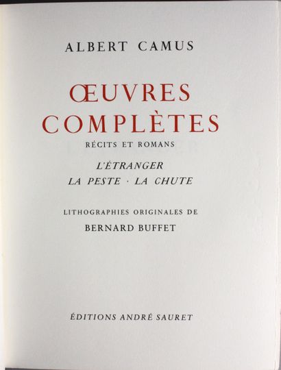 CAMUS (Albert). Complete Works. 
Paris, André...