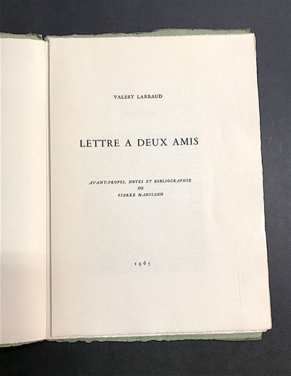 LARBAUD (Valery) - 3 paperback booklets:
-...