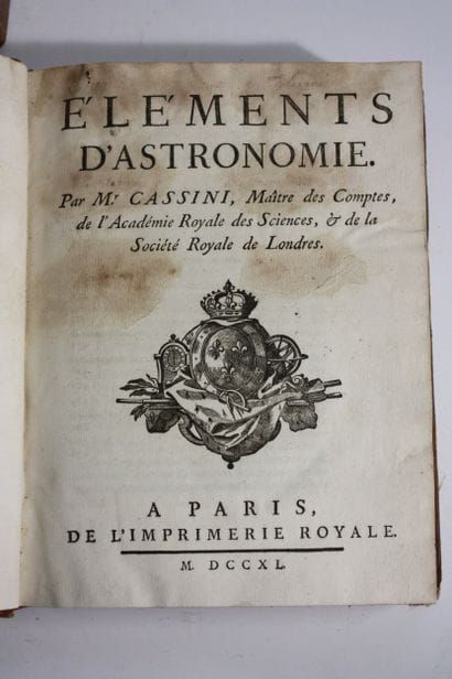 CASSINI (Jacques). Eléments d'astronomie....