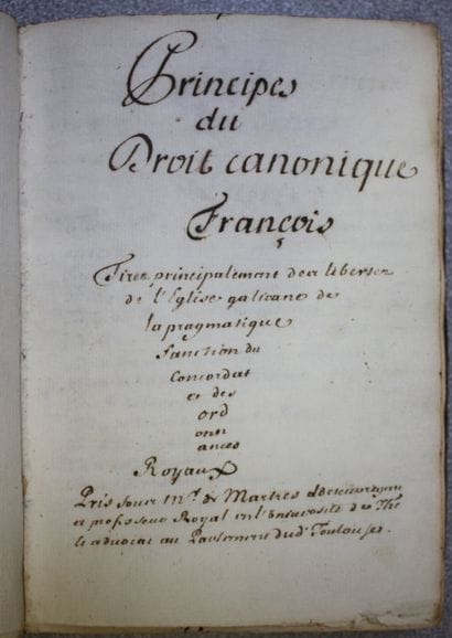 FRENCH MANUSCRIPT [Antoine de MARTRES].
“Principles...
