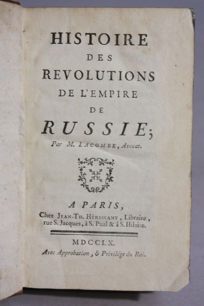 LACOMBE (Jacques). Histoire des révolutions...