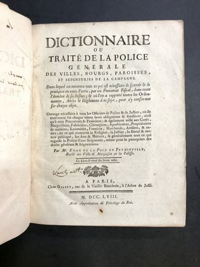 LA POIX de FREMINVILLE (Edme de). Dictionary...