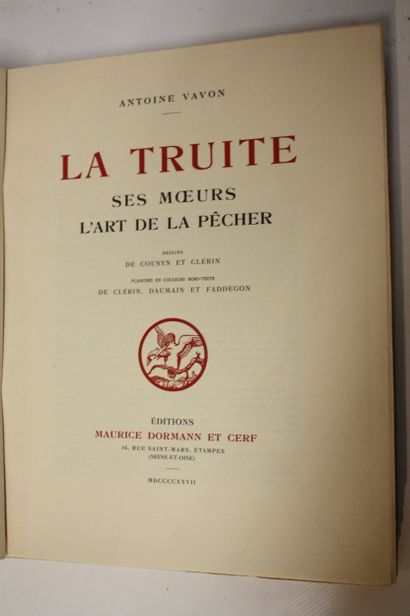 VAVON (Antoine). The trout, its habits, the...