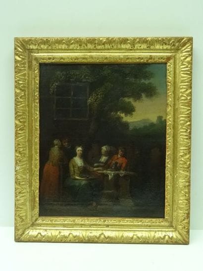 Ecole du XVIIe siècle, Scène avec personnages...