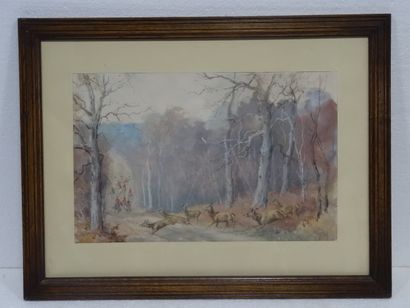 REILLE Karl (1886 - 1874) Scène de chasse...