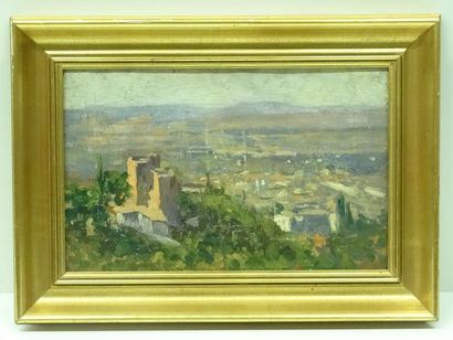 Ecole moderne, Paysage d'Auvergne, Hst, 23,5...