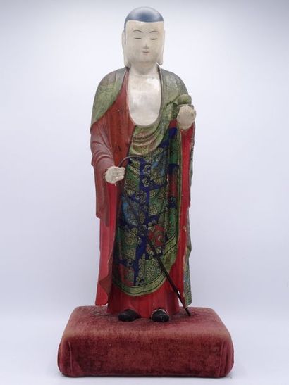 JAPON - Fin du XIXe siècle Statue en bois...