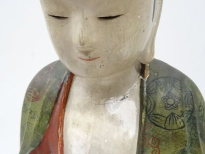 JAPON - Fin du XIXe siècle Statue en bois...