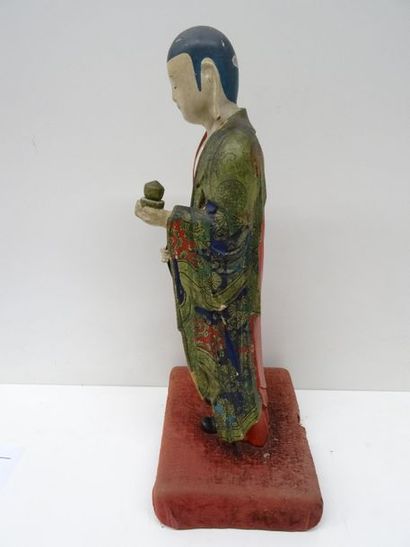 JAPON - Fin du XIXe siècle Statue en bois...