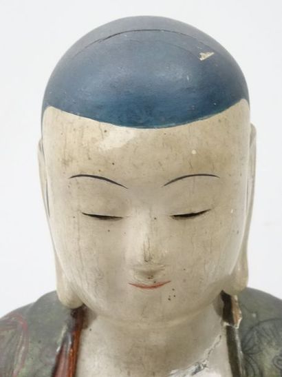 JAPON - Fin du XIXe siècle Statue en bois...