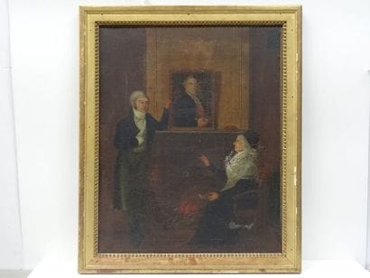 Ecole française du XIXe siècle, Scène d'intérieur...