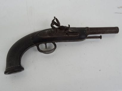 Pistolet à silex XVIII ème, platine à corps...