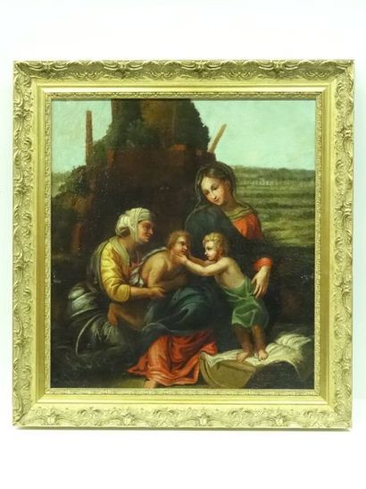 D'aprés Raphael, La Sainte Famille, Hst,...