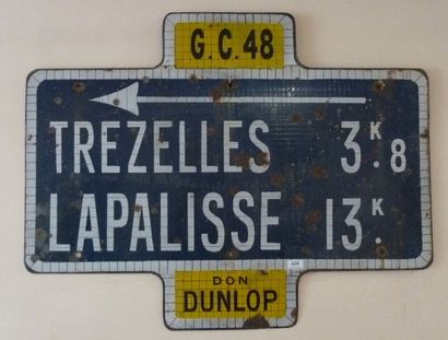 DUNLOP Grande tôle émaillée à usage de panneau...