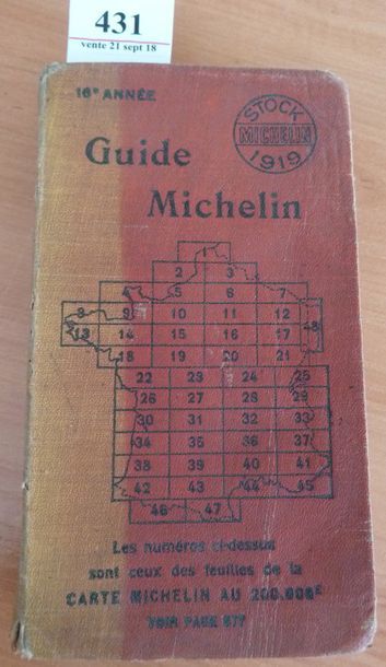 MICHELIN Guide rouge France 1919 Etat moyen,...