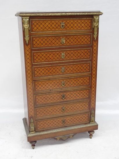 Chiffonnier formant secrétaire en bois de...
