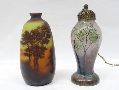 Vase et lampe d'Argantal et Legras