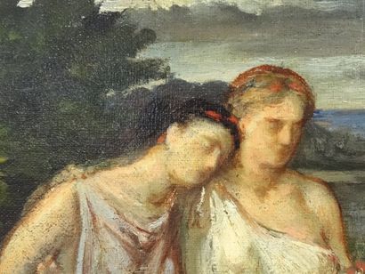 Attribué à Paul BAUDRY (1828 - 1886) La rencontre...