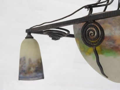 Lustre en verre 1920 Muller