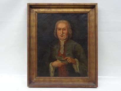 Ecole du XVIIIe siècle, Homme à la tabatière,...