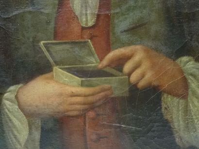 Ecole du XVIIIe siècle, Homme à la tabatière,...