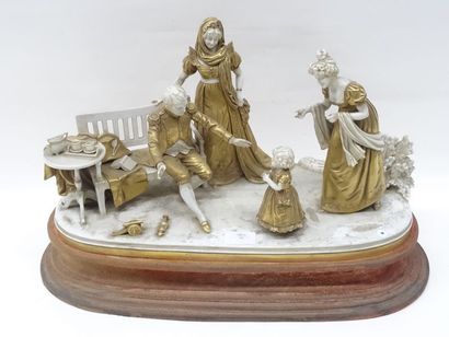 Scène d'intérieur en porcelaine représentant...