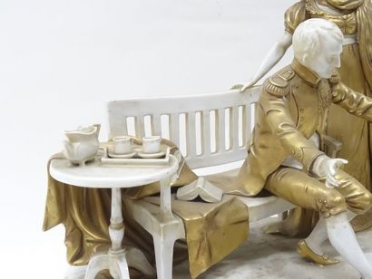 Scène d'intérieur en porcelaine représentant...