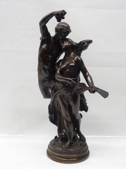 CHREHEN E. Femme à la mandoline avec un ange,...