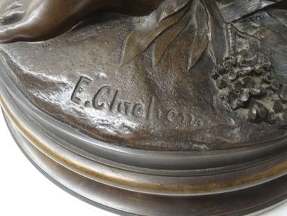 CHREHEN E. Femme à la mandoline avec un ange,...