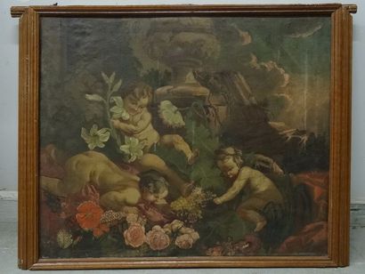 Amours, huile sur toile, XIXe siècle, 85...