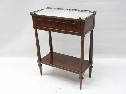 Console en acajou et placage, plateau de...