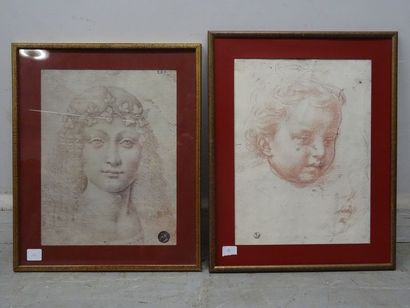 D'après Boucher, scène galante, gravure à...