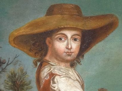 Jeune fille à la corbeille, Hst, 39 x 30...