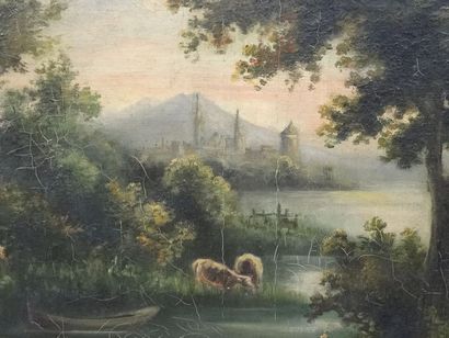 Paysages dans l'esprit de Barbizon, paire...