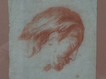 Etude à la sanguine, visage d'homme, yeux...