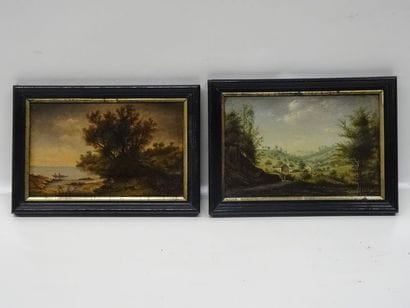2 petits paysages du XIXe siècle pouvant...